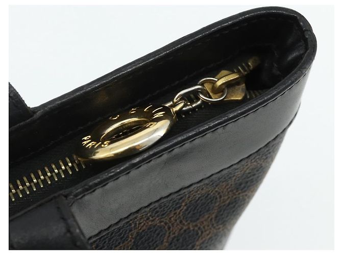 Céline Borsa a mano in tela Macadam CELINE in pelle PVC nera e oro Auth 178219A Nero D'oro - vista 10