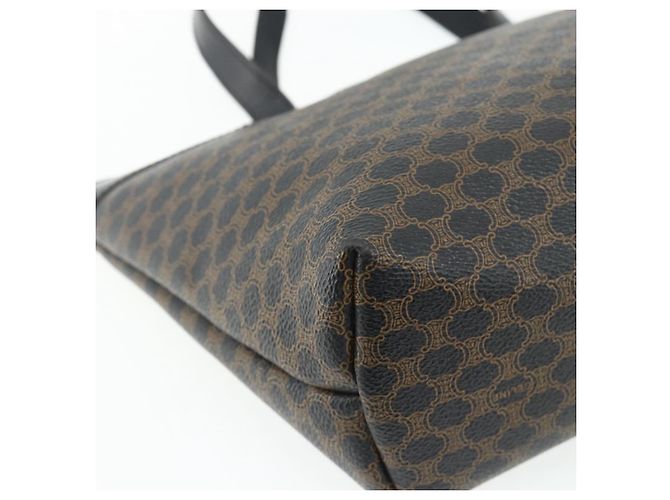 Céline Borsa a mano in tela Macadam CELINE in pelle PVC nera e oro Auth 178219A Nero D'oro - vista 16