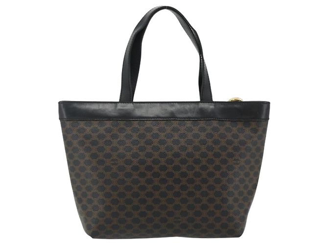 Céline Borsa a mano in tela Macadam CELINE in pelle PVC nera e oro Auth 178219A Nero D'oro - vista 2
