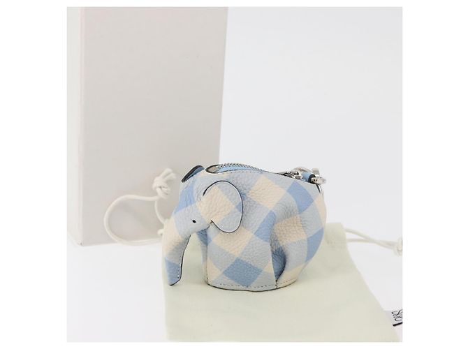LOEWE Portachiavi Elefante in Pelle Azzurro Chiaro Auth 178998SAM Blu chiaro - vista 12