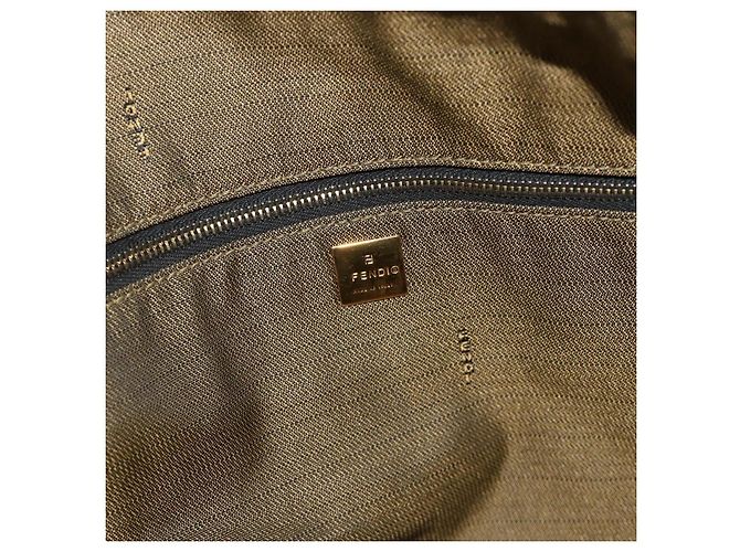 Bolso de mano de lona Zucca FENDI negro y marrón Auth bs34936 Castaño - vista 17