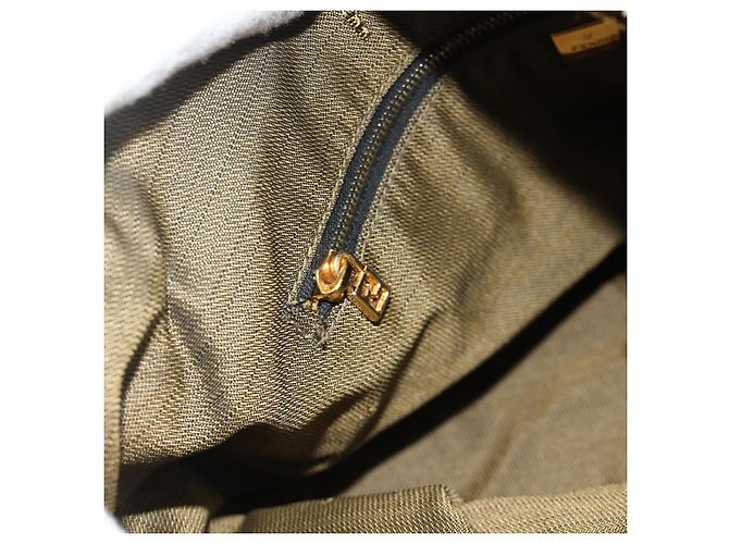 Bolso de mano de lona Zucca FENDI negro y marrón Auth bs34936 Castaño - vista 20