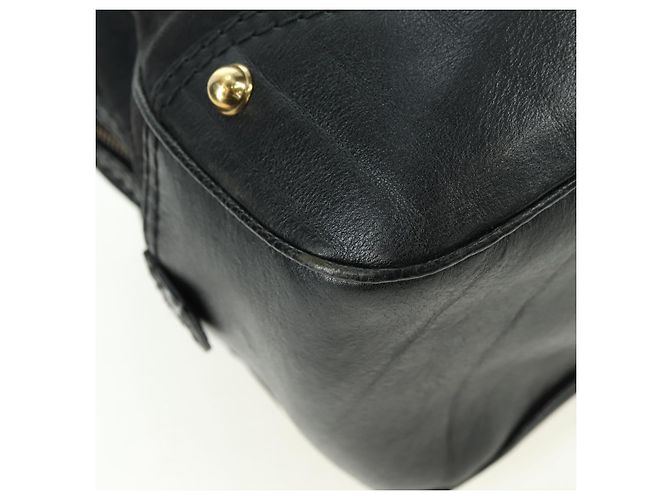 Borsa a mano in tela GG Gucci Nera Oro 211967 Auth 177510V Nero D'oro - vista 12