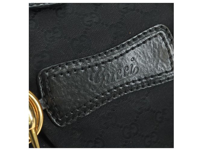 Borsa a mano in tela GG Gucci Nera Oro 211967 Auth 177510V Nero D'oro - vista 14