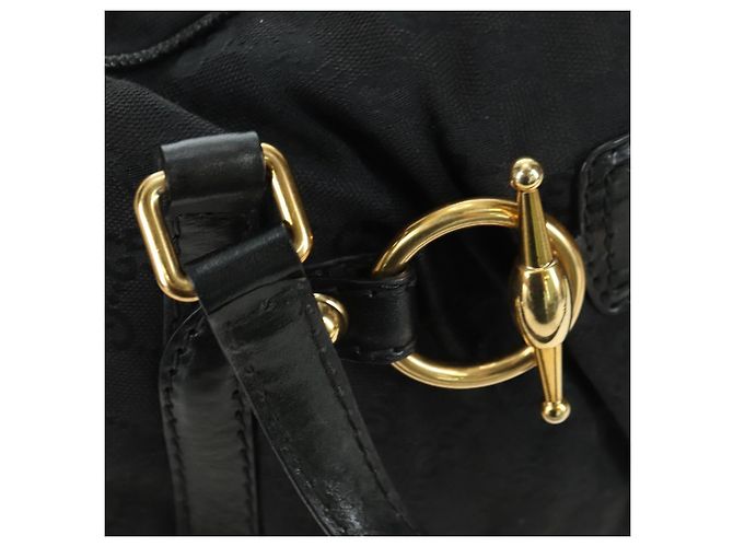 Borsa a mano in tela GG Gucci Nera Oro 211967 Auth 177510V Nero D'oro - vista 15