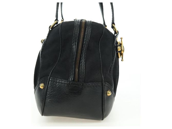 Borsa a mano in tela GG Gucci Nera Oro 211967 Auth 177510V Nero D'oro - vista 5