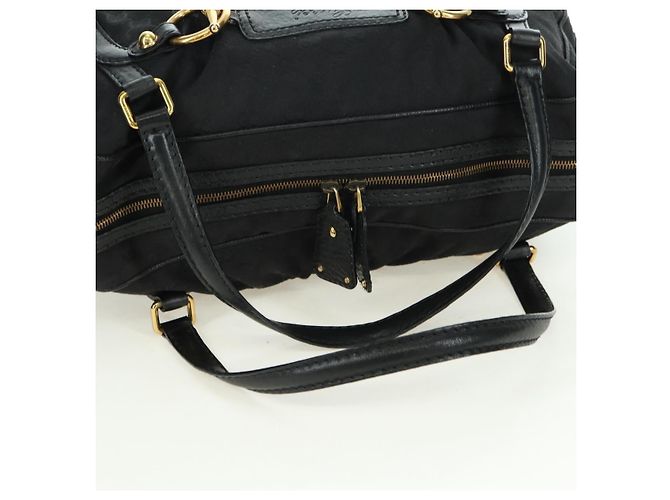 Borsa a mano in tela GG Gucci Nera Oro 211967 Auth 177510V Nero D'oro - vista 7