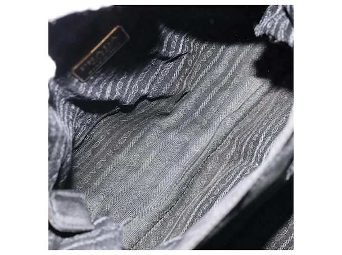 PRADA Borsa a mano con catena in nylon nero e oro Auth bs34582 D'oro - vista 11