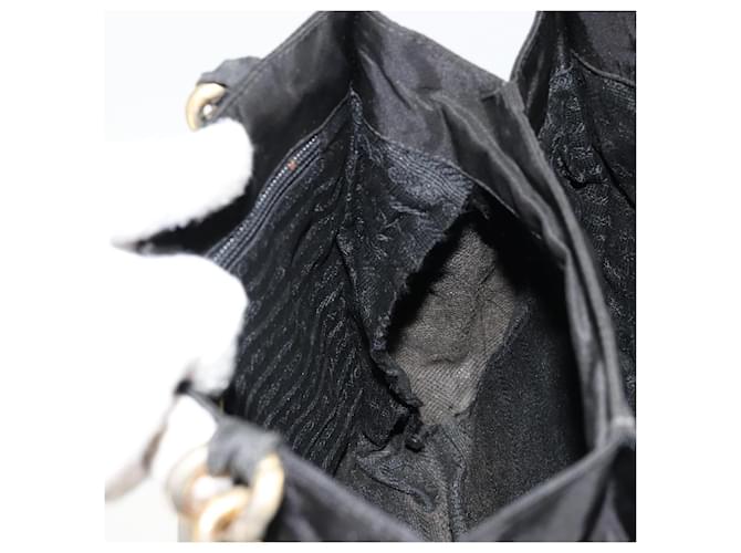 PRADA Borsa a mano con catena in nylon nero e oro Auth bs34582 D'oro - vista 18