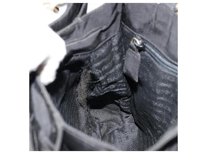 PRADA Borsa a mano con catena in nylon nero e oro Auth bs34582 D'oro - vista 19