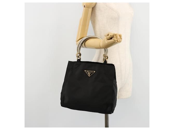 PRADA Borsa a mano con catena in nylon nero e oro Auth bs34582 D'oro - vista 23