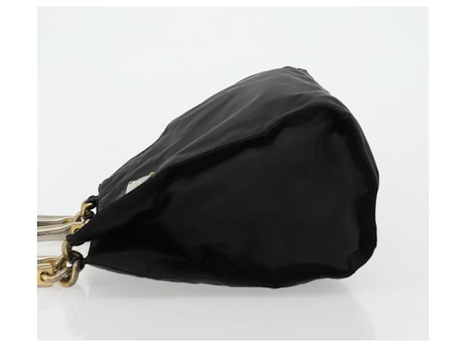 PRADA Borsa a mano con catena in nylon nero e oro Auth bs34582 D'oro - vista 4