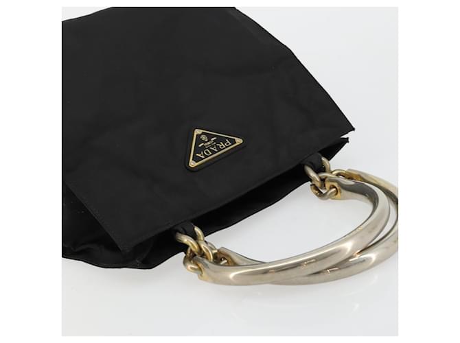 PRADA Borsa a mano con catena in nylon nero e oro Auth bs34582 D'oro - vista 6