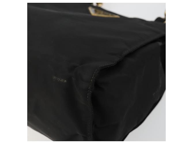 PRADA Borsa a mano con catena in nylon nero e oro Auth bs34582 D'oro - vista 9