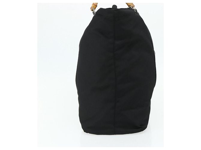 Borsa a mano in nylon nero e argento Gucci Bamboo 002 2854 0412 5 Auth bs34591 - vista 4