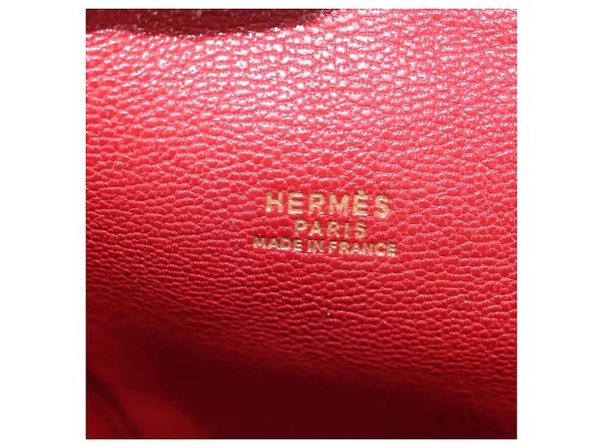 Hermès HERMES Ildvo Borsa a Mano in Pelle Rossa Oro Auth bs34829V Rosso D'oro - vista 15