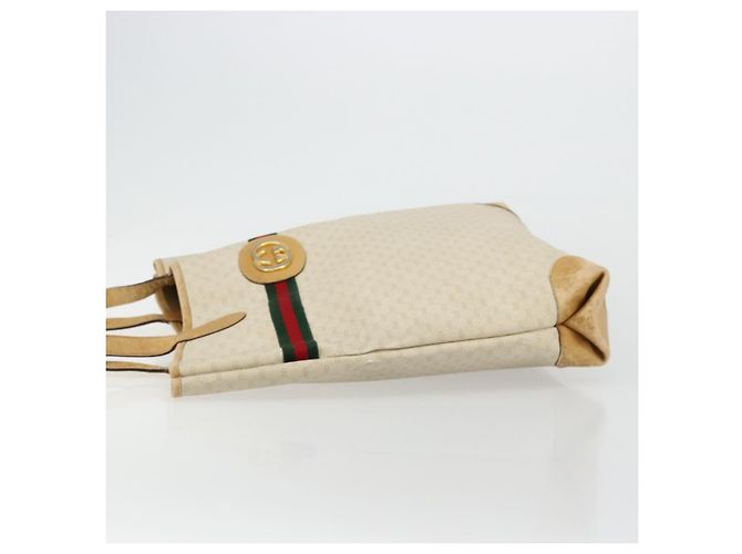 Borsa Sherry Line GG Supreme Web di GUCCI in PVC avorio e rosso 002 904 0131 Auth 177498 Verde Crudo - vista 5