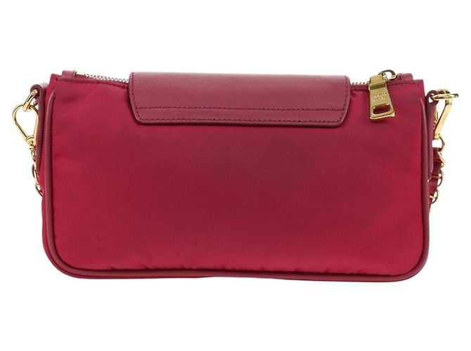 PRADA Borsa a Spalla con Catena Nylon Rosa Oro Auth 177013V D'oro - vista 2