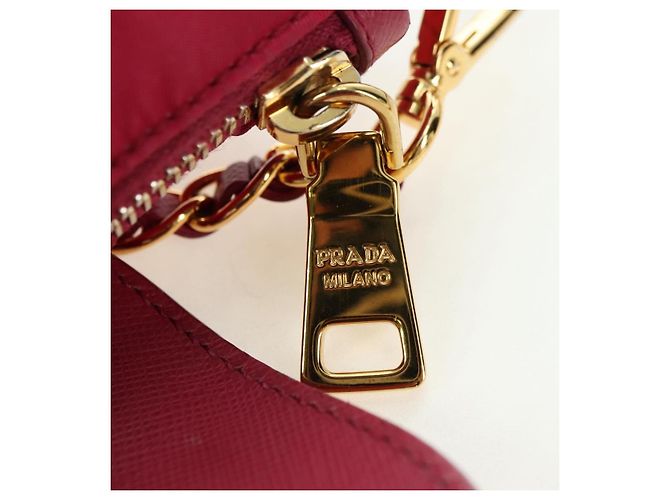 PRADA Borsa a Spalla con Catena Nylon Rosa Oro Auth 177013V D'oro - vista 20