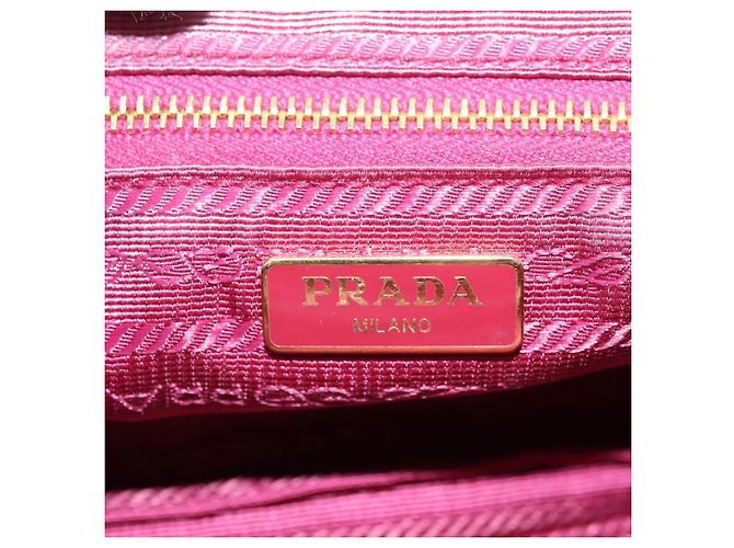 PRADA Borsa a Spalla con Catena Nylon Rosa Oro Auth 177013V D'oro - vista 21