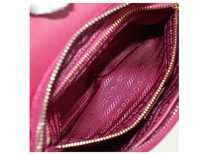 PRADA Borsa a Spalla con Catena Nylon Rosa Oro Auth 177013V D'oro - vista 25