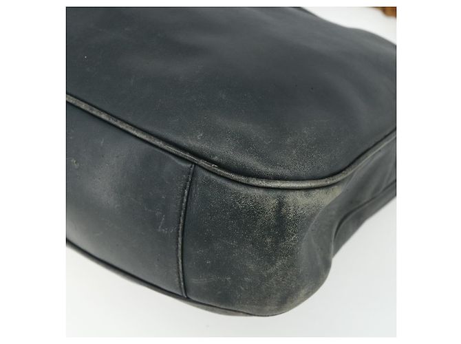 Borsa a Spalla in Pelle Gucci Bamboo 2way Nera Oro Auth 177243 Nero D'oro - vista 14