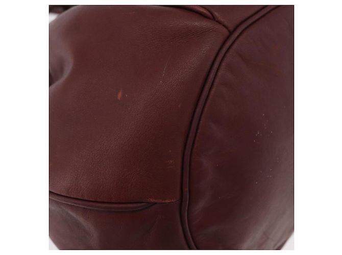 CARTIER Borsa a Spalla Must Line in Pelle Bordeaux Oro Auth 178187 D'oro Bordò - vista 11