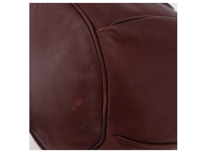 CARTIER Borsa a Spalla Must Line in Pelle Bordeaux Oro Auth 178187 D'oro Bordò - vista 12