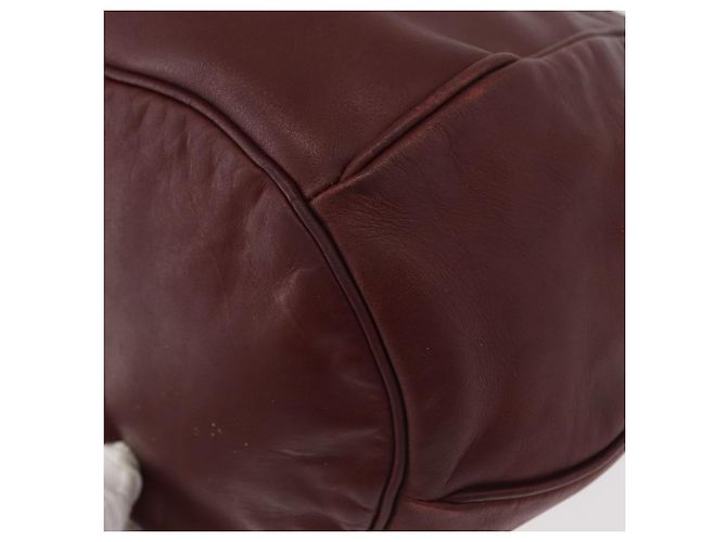 CARTIER Borsa a Spalla Must Line in Pelle Bordeaux Oro Auth 178187 D'oro Bordò - vista 14