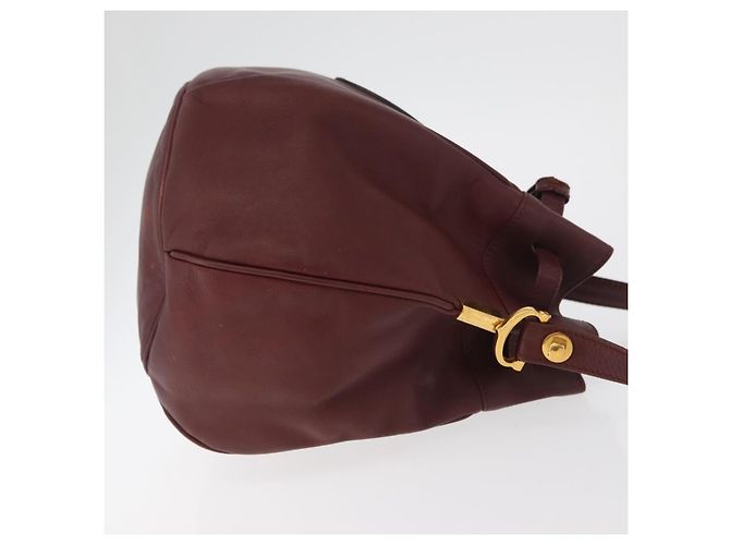 CARTIER Borsa a Spalla Must Line in Pelle Bordeaux Oro Auth 178187 D'oro Bordò - vista 4