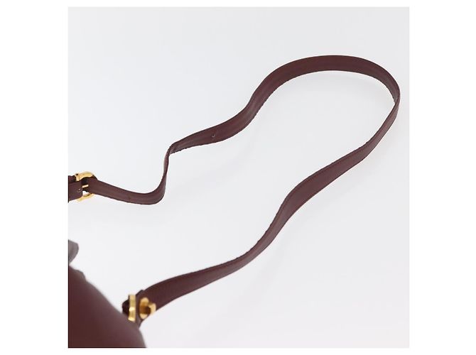 CARTIER Borsa a Spalla Must Line in Pelle Bordeaux Oro Auth 178187 D'oro Bordò - vista 8