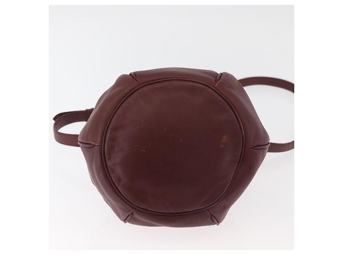 CARTIER Borsa a Spalla Must Line in Pelle Bordeaux Oro Auth 178187 D'oro Bordò - vista 9