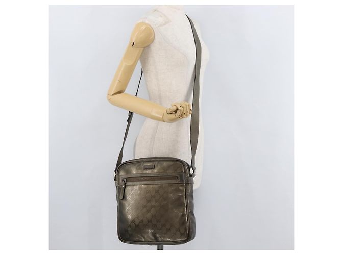 Borsa a Spalla GUCCI GG Implementation PVC Bronzo Argento 201448 Auth ka4233 - vista 25