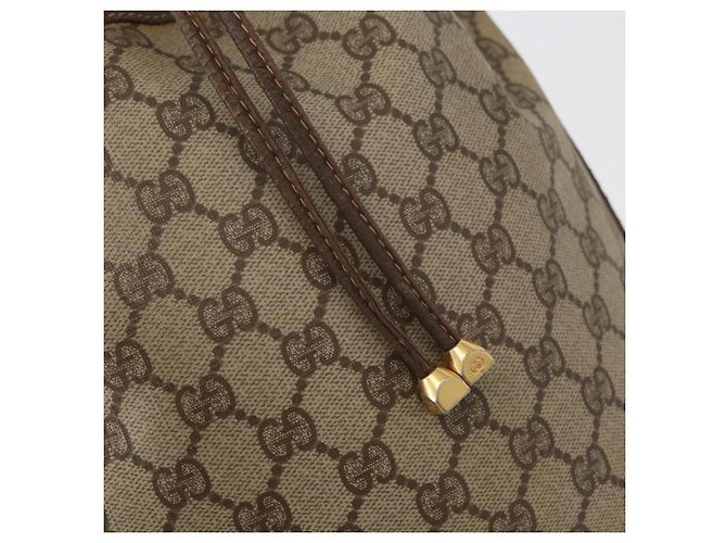 Gucci Borsa Sherry Line GG Supreme Web in PVC beige e oro 164 02 034 Auth 177007 D'oro - vista 15