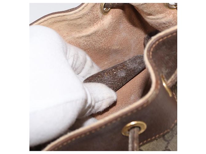 Gucci Borsa Sherry Line GG Supreme Web in PVC beige e oro 164 02 034 Auth 177007 D'oro - vista 21