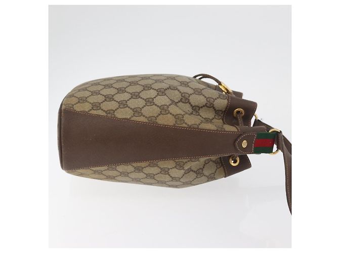 Gucci Borsa Sherry Line GG Supreme Web in PVC beige e oro 164 02 034 Auth 177007 D'oro - vista 4