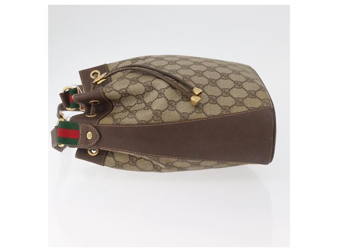 Gucci Borsa Sherry Line GG Supreme Web in PVC beige e oro 164 02 034 Auth 177007 D'oro - vista 5