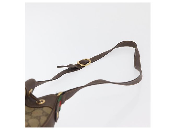 Gucci Borsa Sherry Line GG Supreme Web in PVC beige e oro 164 02 034 Auth 177007 D'oro - vista 8