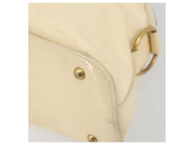SAINT LAURENT Muse Borsa a Mano Punta Pelle Patinata Avorio Oro 156464 Auth 177545 D'oro Crudo - vista 10