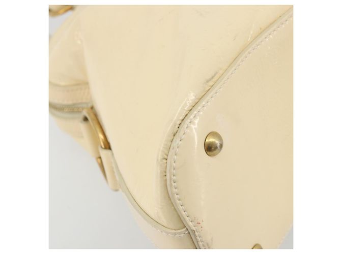SAINT LAURENT Muse Borsa a Mano Punta Pelle Patinata Avorio Oro 156464 Auth 177545 D'oro Crudo - vista 11