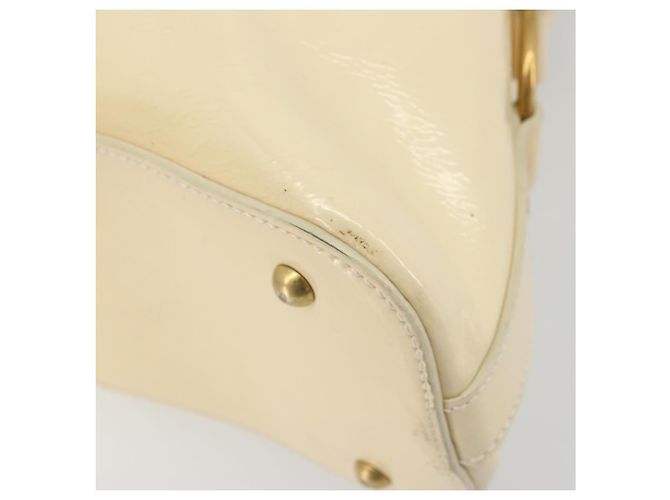 SAINT LAURENT Muse Borsa a Mano Punta Pelle Patinata Avorio Oro 156464 Auth 177545 D'oro Crudo - vista 12