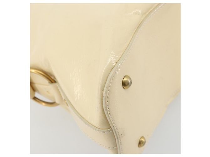 SAINT LAURENT Muse Borsa a Mano Punta Pelle Patinata Avorio Oro 156464 Auth 177545 D'oro Crudo - vista 13