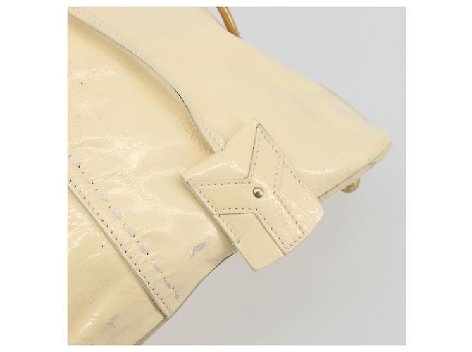SAINT LAURENT Muse Borsa a Mano Punta Pelle Patinata Avorio Oro 156464 Auth 177545 D'oro Crudo - vista 17
