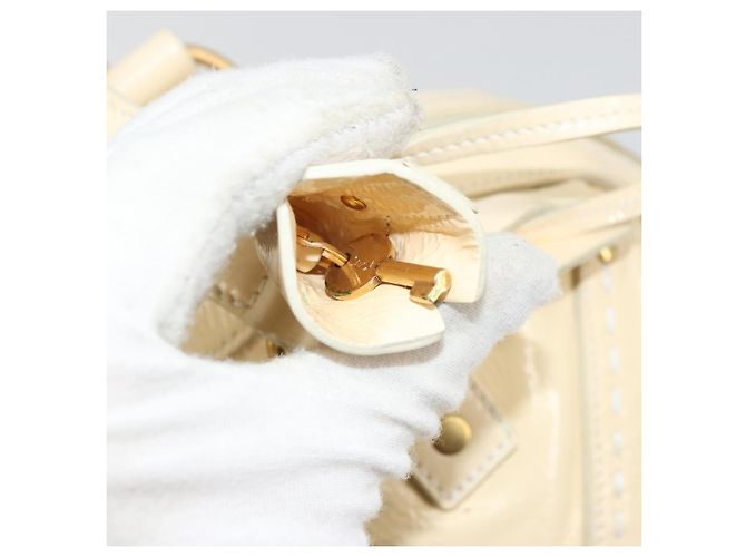 SAINT LAURENT Muse Borsa a Mano Punta Pelle Patinata Avorio Oro 156464 Auth 177545 D'oro Crudo - vista 18