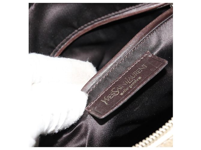 SAINT LAURENT Muse Borsa a Mano Punta Pelle Patinata Avorio Oro 156464 Auth 177545 D'oro Crudo - vista 25