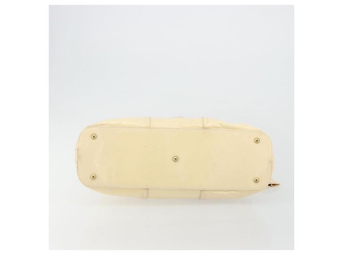 SAINT LAURENT Muse Borsa a Mano Punta Pelle Patinata Avorio Oro 156464 Auth 177545 D'oro Crudo - vista 9