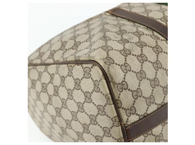 Borsa GUCCI GG Supreme Web Sherry Line PVC Beige Rosso Auth 177775 - vista 11