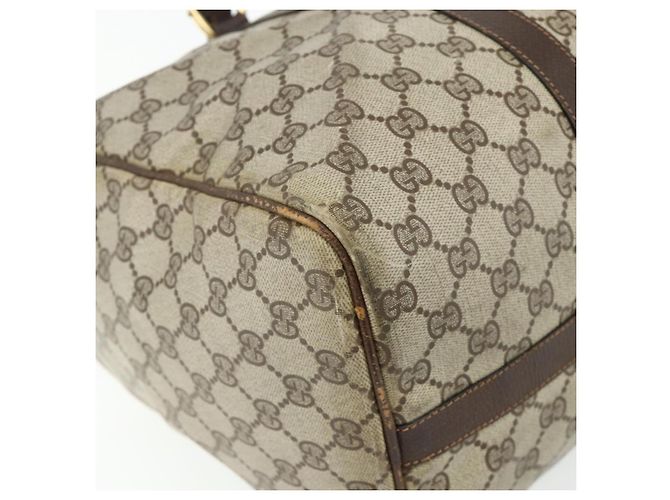 Borsa GUCCI GG Supreme Web Sherry Line PVC Beige Rosso Auth 177775 - vista 13