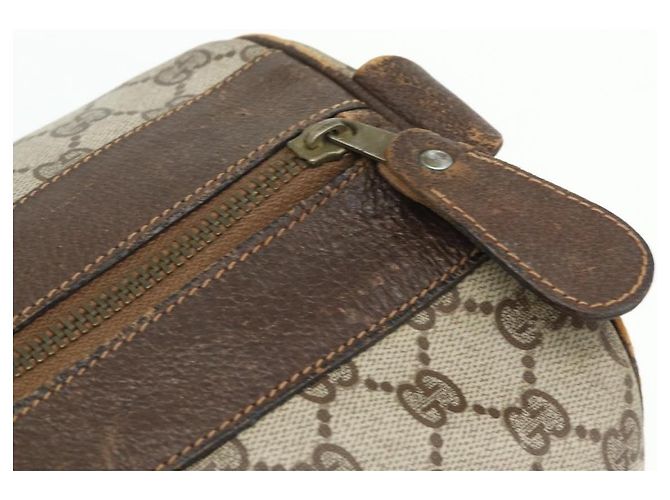 Borsa GUCCI GG Supreme Web Sherry Line PVC Beige Rosso Auth 177775 - vista 14