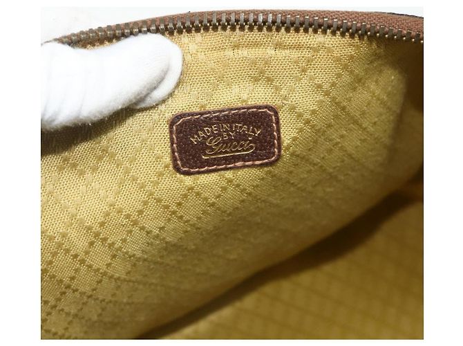 Borsa GUCCI GG Supreme Web Sherry Line PVC Beige Rosso Auth 177775 - vista 15